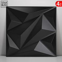 4pcs 50x50cm 3D wall sticker rhombus cut diamond 3D wall panel decor living room wallpaper mural 3d waterproof bathroom kitchen