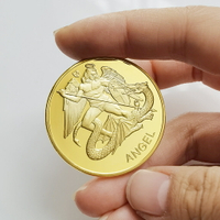 【天使紀念章】圣喬治戰惡龍鍍金金幣 希臘銀幣外國神話金屬硬幣
