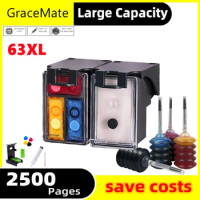 GraceMate 63XL Ink Cartridge Compatible for hp 63 hp63 Ink Cartridge for Deskjet 1110 2130 2131 2132 3630 5220 5230 5252 Printer