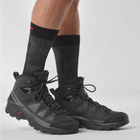 【salomon官方直營】男 QUEST ROVE Goretex 高筒登山鞋(黑/幻灰/磁灰)
