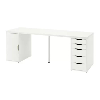 LAGKAPTEN/ALEX 書桌/工作桌, 白色, 200x60 公分