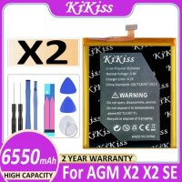 X 2 6550mAh KiKiss Battery For AGM X2 SE Replacement Batterij Batteria + Free Tools
