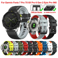 26mm 22mm Silicone Watchband For Garmin Fenix 6 6X Pro 5 5X Plus 7 7X Band Forerunner 935 945 Epix Wristband Quick Release Strap