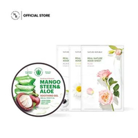 NATURE REPUBLIC [4 PCS] Aloe Mangosteen Soothing Gel + Real Nature Mask Sheet 3ea NH0961-CHAMO-GTEA-
