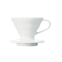【HARIO】V60 有田燒陶瓷濾杯 白色 VDC-01W + 台玻耐熱玻璃咖啡壺360cc(日本製 V60 1-2人份)