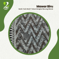 Batik Tulis Motif Tekuk Dengkul Burung Merak Pewarna Alam- Mawar Biru