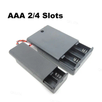 กล่องใส่แบตเตอรี่ AAA, 2Slot และ 4Slot, พร้อมฝาปิดสวิตช์เปิด/ปิด, ภาชนะใส่แบตเตอรี่มาตรฐาน, เหมาะสำห