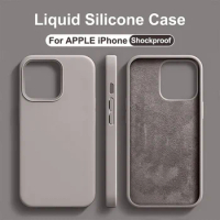 Luxury Liquid Silicone Phone Case For APPLE iPhone 11 13 12 14 15 Pro Max Cases For iPhone 15 Plus Shockproof Protective Cover