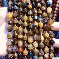 Wholesale Natural Multi Pietersite Stone Beads,Hand Cutting Beads 10mm Faceted Gem Stone Loose Beads for jewelry,1string 15.5"