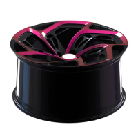 Factory Wholesale 16 17 18" 19" 20" 21" 22" inch one piece forged car wheels chromed pink +black forged rims