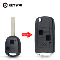 KEYYOU Modified 2/3 Buttons Flip Remote Key Shell For Lexus GX470 RX350 ES300 ES330 RX300 RX400h SC GS LS Key Case 46mm Blade