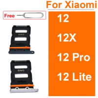 Sim Card Tray Slot Holder For Xiaomi 12 12X 12 Pro 12 Lite Reader Sim Card Scoket Adapter Replacement Parts