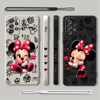 Silicone Cover Phone Case for Samsung Galaxy A22 A23 A72 A52 A34 A25 A24 A11 A13 A32 A33 A73 A42 A21s Disney Minnie Mouse Red