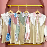 Aline Flowy Top /Atasan Kemeja Wanita Aline Flowy Terbaru dengan Kerah