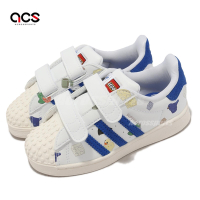 adidas x LEGO Superstar CF I 童鞋 小童 學步鞋 聯名 樂高 白 藍 魔鬼氈 愛迪達 IF2199