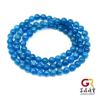 藍磷灰 深邃藍 6mm 三圈手珠 藍磷灰手珠 日本彈力繩 正佳珠寶