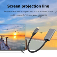 Portable USB 3.1 Type C To HDMI-compatible Adapter Cable Android Phone Screen Projection Type-C To HDMI-compatible Adapter Cable