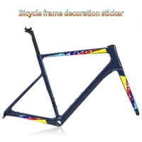 Stickers For Bike Decorative MTB Front Fork Rear Fork Matte Frame Decals Cycling Protect Colorful Film bicycle accessories