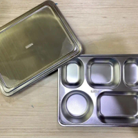 KOTAK MAKAN SEKAT 5 STAINLESS 304 / TRAY MAKAN TUTUP STAINLESS