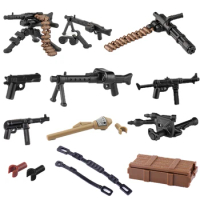 Military Building Blocks Solider Figures Gifts Weapon Box Guns Justin Gatlin Machine Gun M1911 Mini Bricks Toy For Children