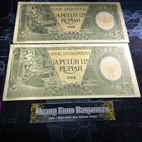 Koleksi 25 Rupiah Pekerja Tahun 1964 Original Gress Mulus Baru