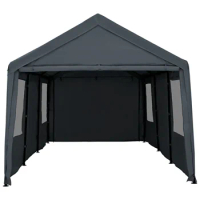 Carport Canopy 10x20ft Heavy Duty with Removable Sidewalls &amp; Doors Portable Car Port Garage Shelter for Outdoor Camping