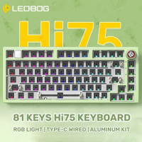 Sugar65 LEOBOG Hi75 Mechanical Keyboard Aluminum Kits Multifunctional Knob Hot Swap Wired Gaming Keyboard RGB Gasket Pc Gamer