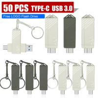 50Pcs Type-c USB 3.0 Flash Drive for SmartPhone 2 in 1 lightning interface 64GB 128GB 256GB for SmartPhone, MacBook, Tablet