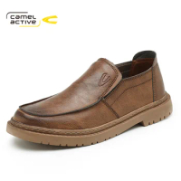 Camel Active Men's Shoes Soft Retro Fashion Loafers Non-slip Comfortable Sneakers Leather Casual Shoes for Men 2023 Autumn New