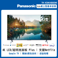 【Panasonic 國際牌】43型4K連網液晶智慧顯示器(TH-43MX800W)