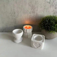 Egg Candle Holder Silicone Mold Nordic Long Candlestick Cement Plaster Mould DIY Flower Pot Mold Resin Candle Stand Molds