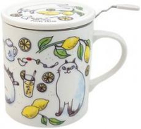 【吉澤深雪】日本精巧貓咪馬克杯三件組(可泡茶)-檸檬下午茶
