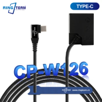 New Braided Cable NP-W126 CP-W126 DC Coupler TYPE-C USB-C PD Right Angled For Fujifilm Cameras X H1 A1 A2 A3 E1 E2 E2S X-T30 II