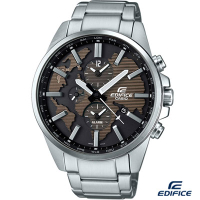 EDIFICE 多功能鬧鈴腕錶(ETD-300D-5A)-咖啡/46.3mm