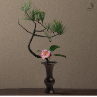 大魚 陶瓷鎏金釉天尊瓶茶桌裝飾日式擺件 窯變色釉小花瓶花器花插1入