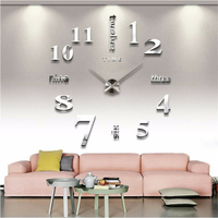 Mirror Clock Horloge Home-Decor Living-Room Creative Acrylic