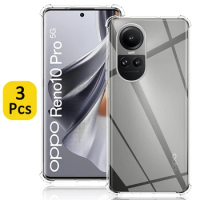 3 Pcs Clear Case For Oppo Reno 10 Pro 5G 8 Lite 5G Oppo A38 4G A18 Thick Shockproof Soft Silicone Phone Cover for Oppo Reno 8 5G