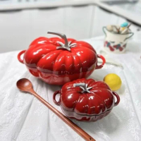 Cast Iron Enamel Pot Tomato Pumpkin Pots Creative Thermal Cooker Fun Kitchen Utensils Household Soup Pan Multi Functional Pans