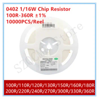 10000PCS/Reel 0402 1/16W 100R-360R 1% Chip Resistor 100R 110R 120R 130R 150R 160R 180R 200R 220R 240R 270R 300R 330R 360R SMD
