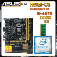 ASUS H81M-C5 Motherboard kit with Core I5 4570 CPU +DDR3 8G LGA 1150 Intel H81 USB3.0 PCI-E 2.0 Micro ATX