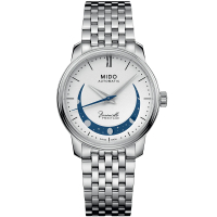 【MIDO 美度】官方授權 Baroncelli 永恆系列 微笑月相機械女錶-33mm(M0272071101001)