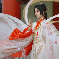 Heavenly officials bless the crown prince, Joy God, Xie Lian, cos Feather Que, peacock, anthropomorphic ancient costume, cos Han