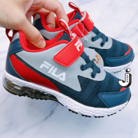 FILA FILA KIDS 中童反光氣墊運動鞋-藍紅(2-J827X-321)