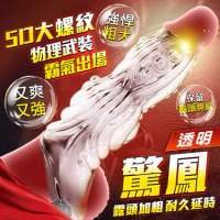 驚鳳．雙開口防脫 5D大螺紋 加粗鎖莖狼牙套-透明色