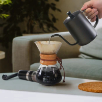 Exquisite Coffee Set - Black Portable Box, Hand Drip Coffee Pot, Hand Crank Coffee Grinder, Connected Filter Sharing Pot and a P