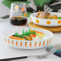 蔬菜系列可愛創意家用深菜盤湯盤日式飯盤陶瓷圓窩盤骨瓷深盤子