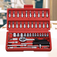 46pcs Wrench Socket Set Hardware Car Boat Motorcycle Repairing Kit