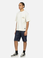 กางเกงยีนส์ขาสั้นผู้ชาย Relax Fit The Great Wave And Koi Seagull Embroidery สี Indigo
