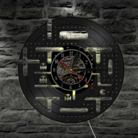 Video Game Vintage Wall Clock Made Of Vinyl Record for Kid Room Gamer Home Decor Retro Arcade Game Silent Non Ticking Wall Watch