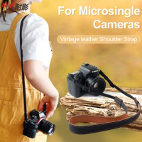 Retro Micro Single Strap Suitable For Canon R30 Sony A6000 A7M4 Fujifilm XT5 Nikon ZFC Z50 Leather-Strap Camera Shoulder Strap